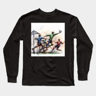 Artistic illustration of men playing soccer Long Sleeve T-Shirt